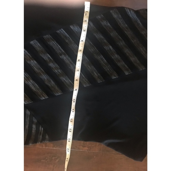 Joseph Ribkoff Black Grey Striped Sleeveless Asymmetrical Dress - Picture 8 of 8